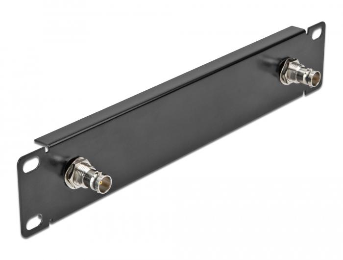 Delock 10″ Paneel met 2 x BNC-aansluiting 1 HE zwart - Delock