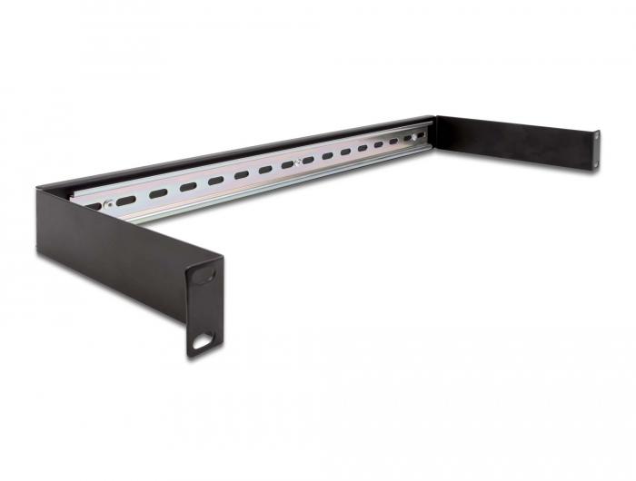 Delock 19″ DIN-rail paneel 1 HE zwart - Delock