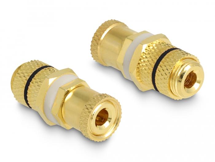 Delock Audio Adapter Polklem naar Polklem voor inbouw, zwarte kleurmarkering - Delock