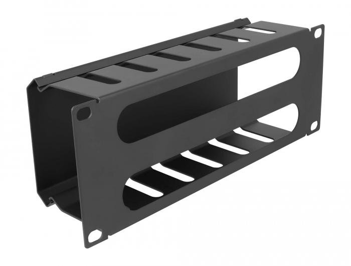 Delock 10″ Kabelmanagement-verdeelunit met 2 openingen 1 HE zwart - Delock