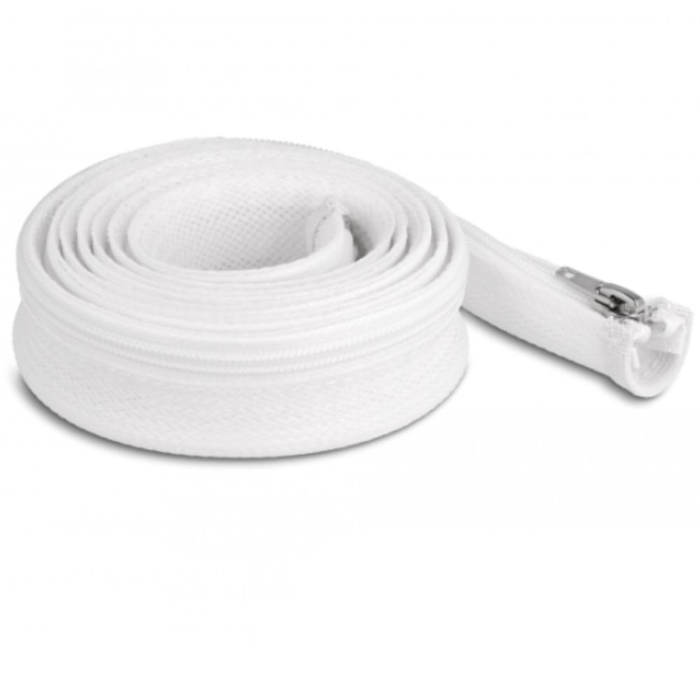 Delock gevlochten slang met rits, 2 m, 30 mm, wit. - Delock