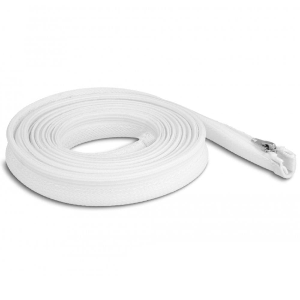 Delock gevlochten slang met rits 3 m x 20 mm wit - Delock