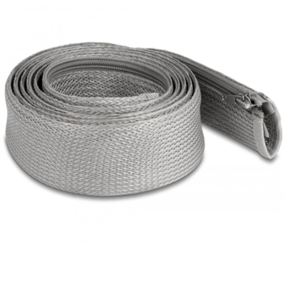 Delock Geflechtschlauch, rits, 2 m x 50 mm, grijs. - Delock