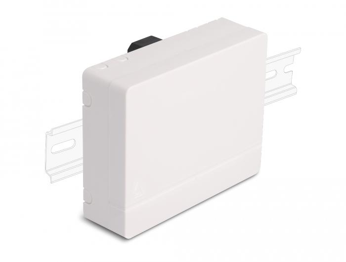 Delock Glasvezel-aansluitdoos voor DIN-rail 4 x SC Simplex of LC Duplex wit - Delock