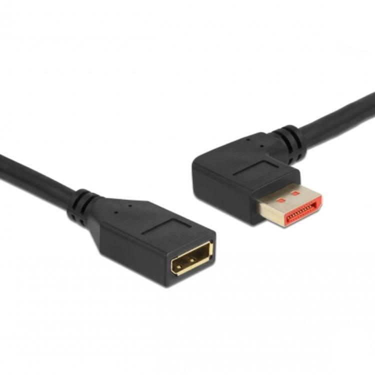 Delock DisplayPort Verlengkabel Stekker 90 links gehoekte naar Bus - Delock