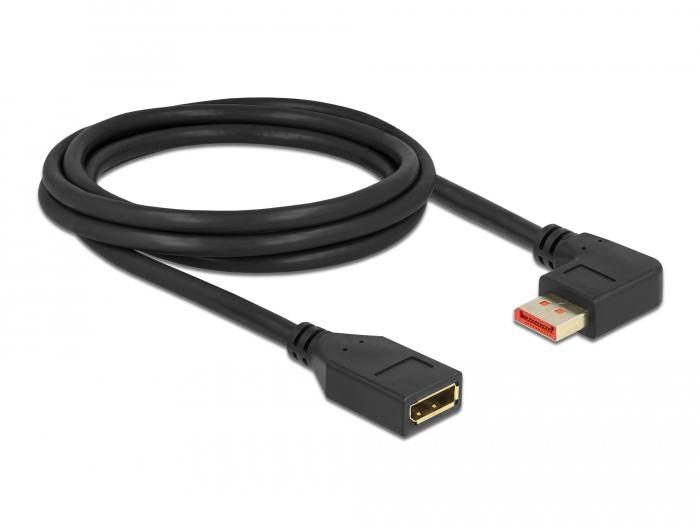 Delock DisplayPort Verlengkabel Stekker 90 links gehoekte naar Bus - Delock