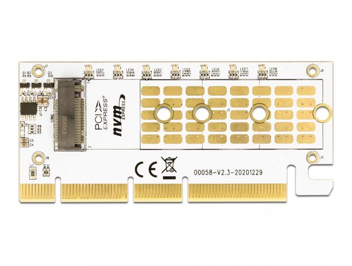Delock PCI Express x16 (x1 / x4 / x8) kaart met 1 x NVMe M.2 Key M met LED - Delock