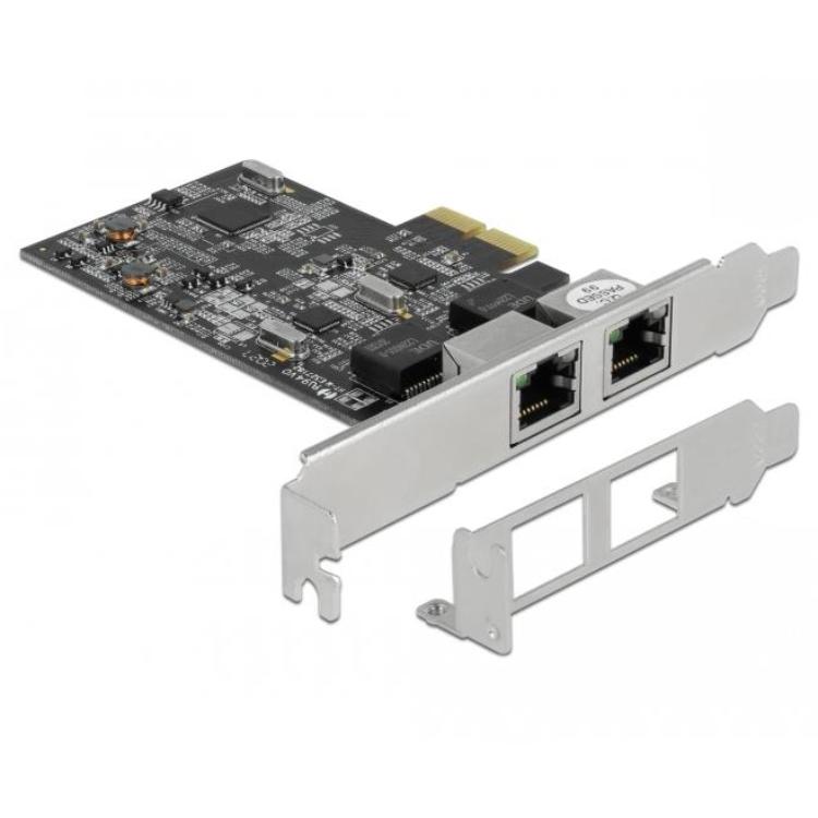 Delock PCI Express x2-kaart met 2 x RJ45 2,5 Gigabit LAN RTL8125 - Delock