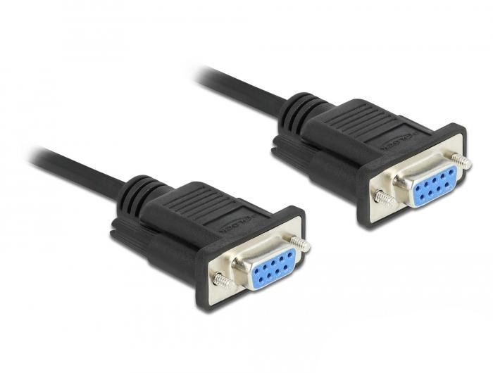 Delock seriële Kabel RS-232 D-Sub 9 Stekker naar Stekker Nullmodem met smalle - Delock
