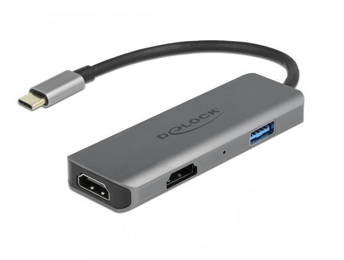 Delock USB Type-C™ naar Dual HDMI-adapter met 4K 60 Hz en USB-poort - Delock