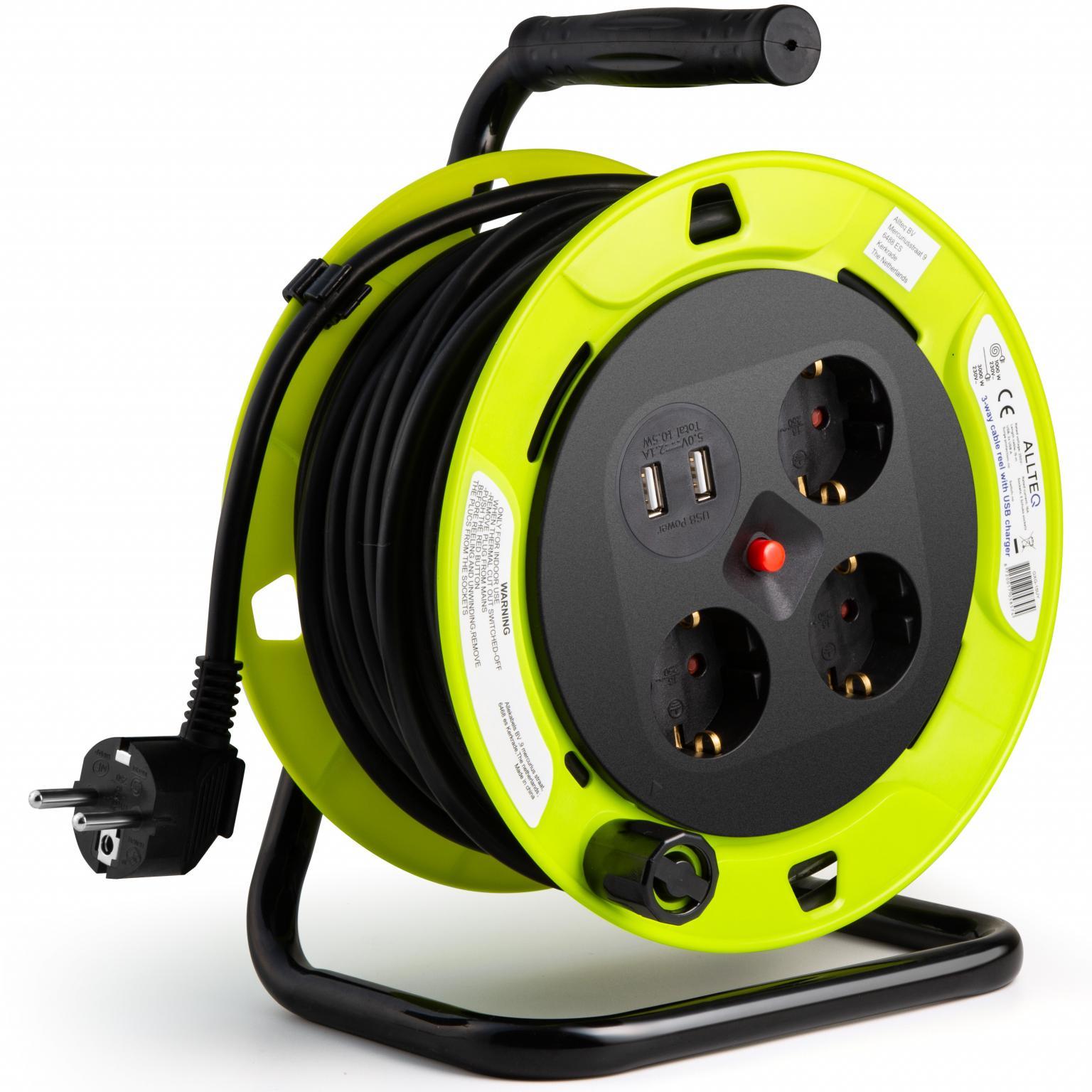 Elektrische kabelhaspel H05VV-F 3 x 2,5 verlengkabel met