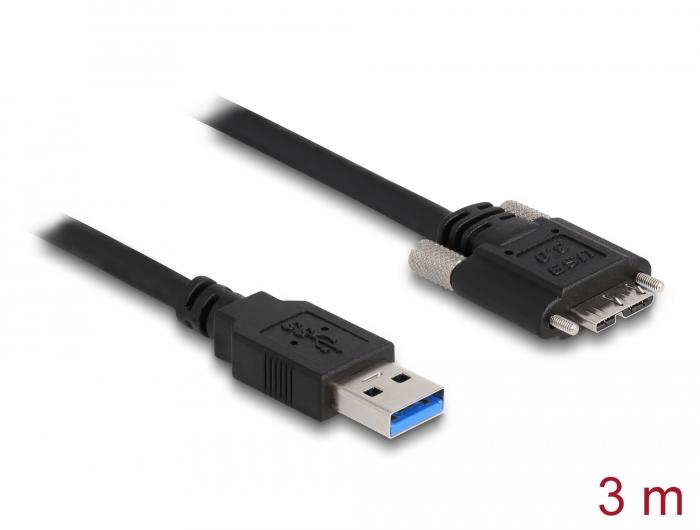 Delock Kabel USB 3.0 Type-A Stekker naar Type Micro-B Stekker met schroeven 3 - Delock