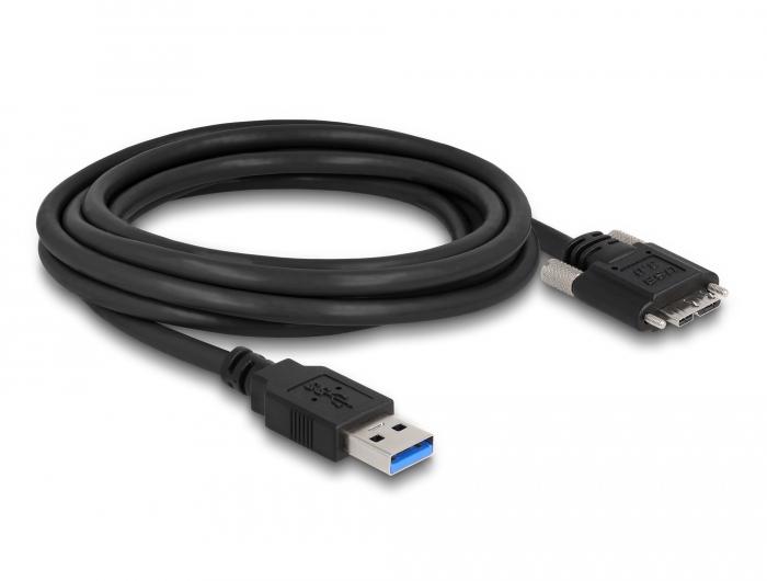Delock Kabel USB 3.0 Type-A Stekker naar Type Micro-B Stekker met schroeven 3 - Delock