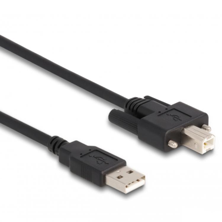Delock Kabel USB 2.0 Type-A Stekker naar Type-B Stekker met schroeven 3 m - Delock