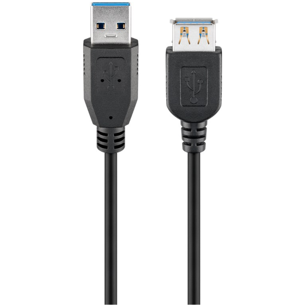 USB 3.0 SuperSpeed verlengkabel, zwart