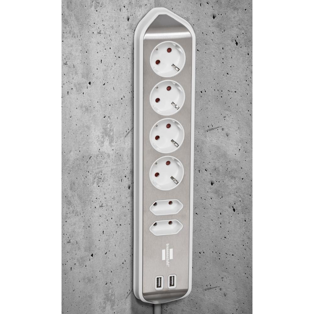 Stekkerdoos - 6-voudig - USB - Brennenstuhl