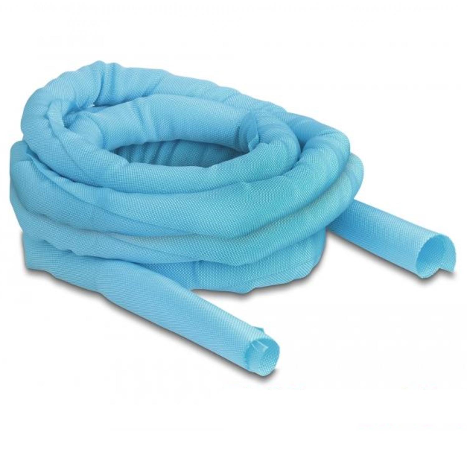 Delock Geweven slang, 5 m x 25 mm, blauw, zelfsluitend. - Delock