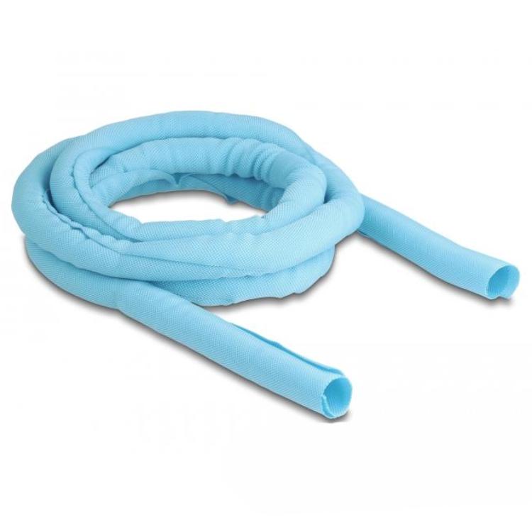 Delock geweven slang, zelfsluitend, 2 m x 19 mm, blauw - Delock