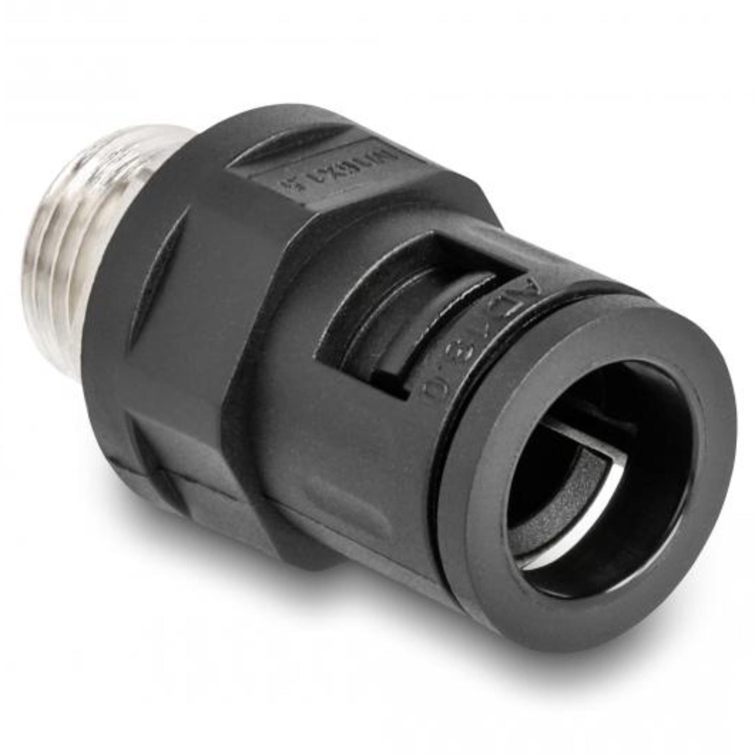 Delock slangklem met messing buitengewinde M16 zwart 2 stuks - Delock
