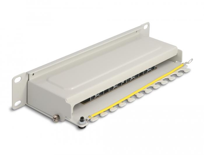 Delock 10″ Patchpaneel 8 poort Cat.6A 1 HE grijs - Delock