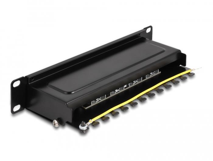 Delock 10″ Patchpaneel 8 poort Cat.6A 1 HE zwart - Delock