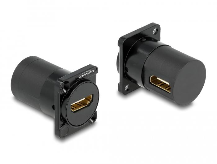 Delock D-type module HDMI vrouwelijke connector naar vrouwelijke connector 90 gehoekte