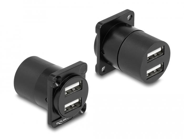 Delock D-Type Module USB 2.0 Type-A 2 x Female naar 2 x Female - Delock