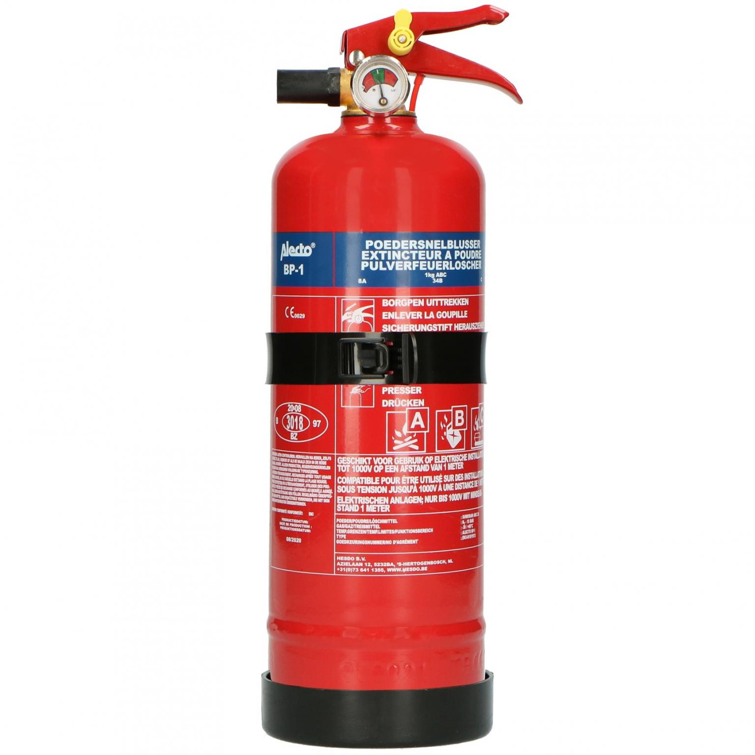 Smartwares Brandblusser BB1 Poeder 1 kg Brandklasse ABC Inclusief Ophangbeugel kopen? Brandblussers