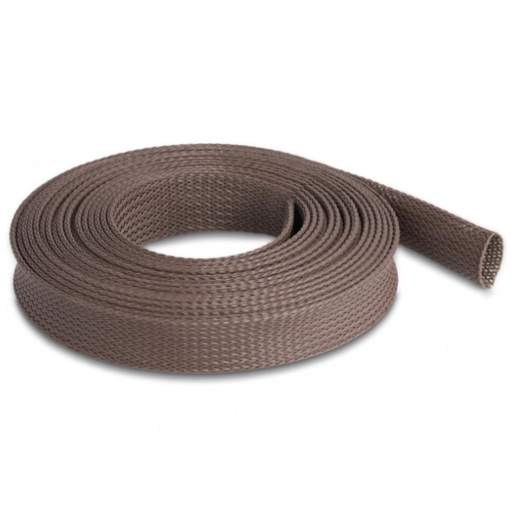 Delock Geflochten slang knaagdierbestendig rekbaar 5 m x 25 mm bruin - Delock