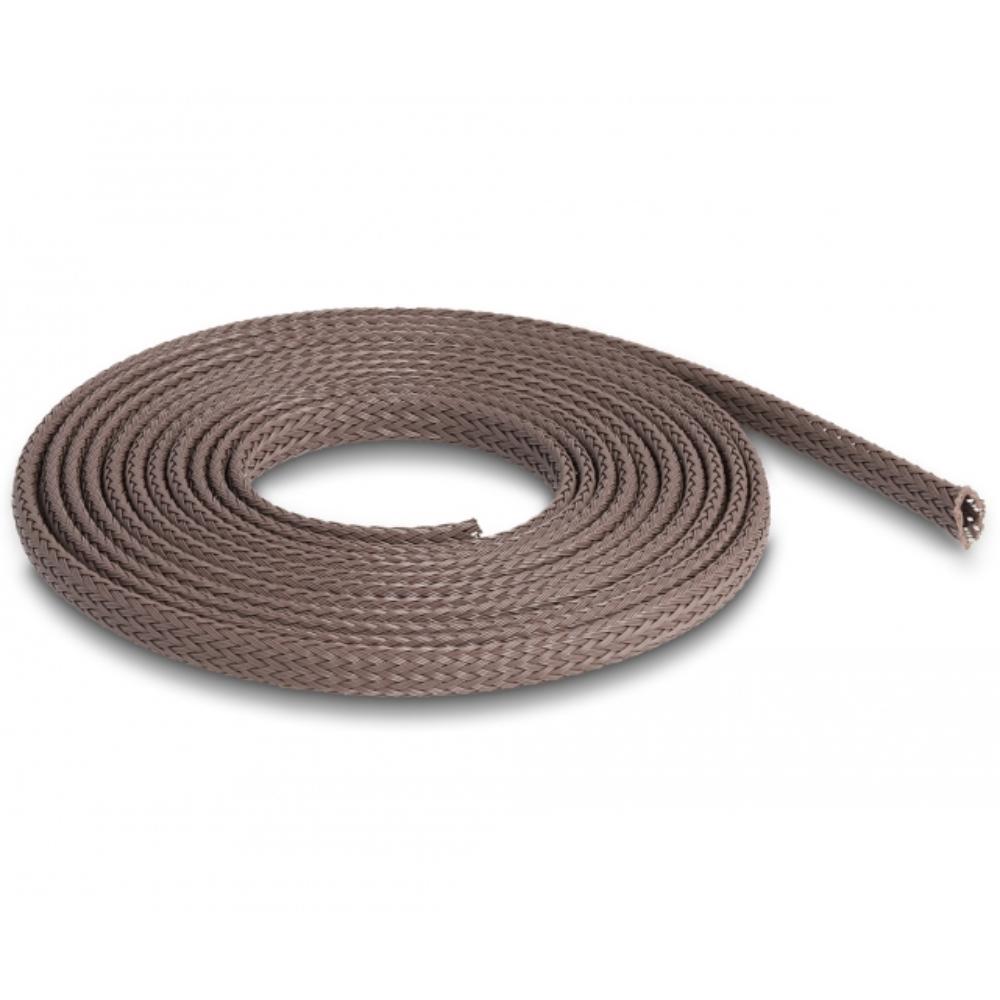 Delock Geflochten slang knaagdierbestendig rekbaar 2 m x 6 mm bruin - Delock