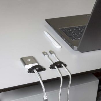 Kabelmanagement Kabelclip Vergrendeld 3 Stuks Aantal sleuven: 3 - Nedis