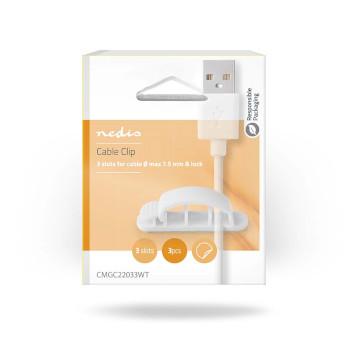 Kabelmanagement Kabelclip Vergrendeld 3 Stuks Aantal sleuven: 3 - Nedis