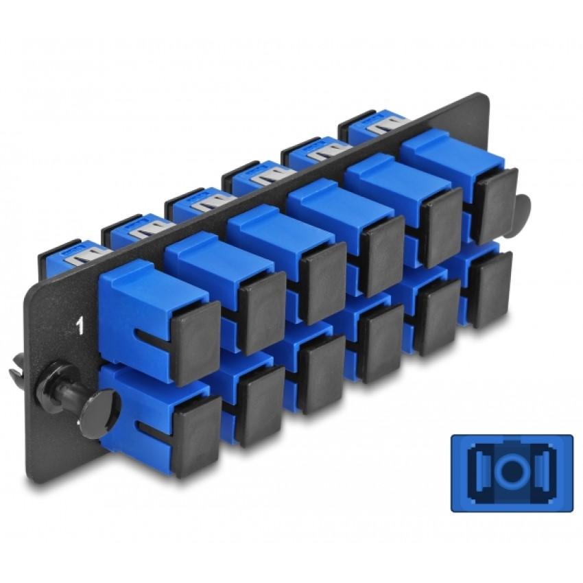 Delock LWL Adapter Panel SC Simplex UPC 12P blau - Toepassing: SC ...