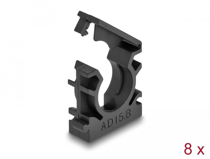 Delock Kabelslangklem met vergrendelclip 15,8 mm 8 stuks zwart - Delock
