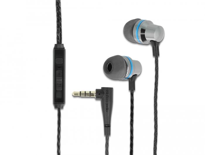Delock In-Ear Oortelefoon met 4-pins 3,5 mm-aansluiting, microfoon en bediening - Delock