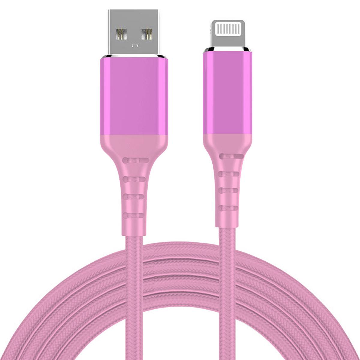 USB A naar Lightning - 3 meter - Roze - Allteq
