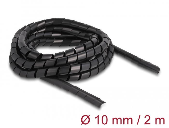 Delock Spiralslang flexibel 2 m x 10 mm zwart - Delock