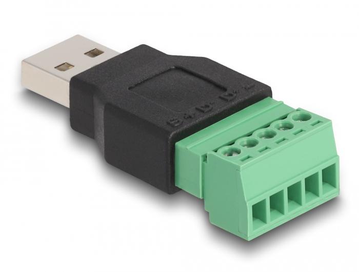 Delock USB 2.0 Typ-A Stekker naar Klemmenblok Adapter 2-delig - Delock