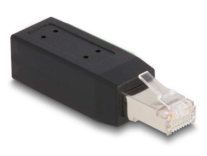 Delock RJ45 Stekker Cat.5e naar Terminalblok Adapter 90 gehoekte - Delock