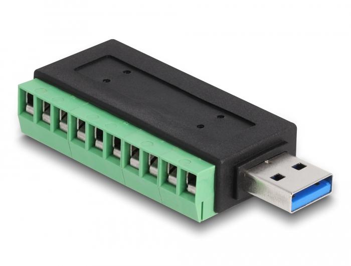 Delock USB 3.2 Gen 1 Type-A-Stekker naar Klemmenblokadapter - Delock