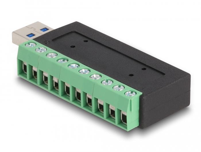 Delock USB 3.2 Gen 1 Type-A-Stekker naar Klemmenblokadapter - Delock