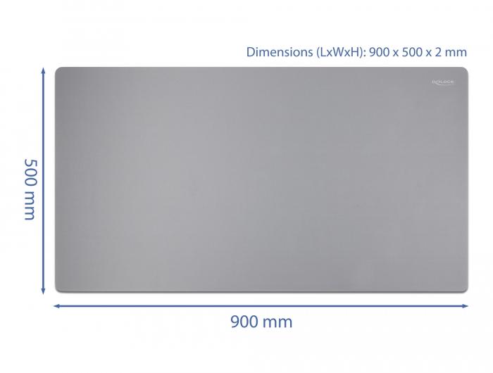 Delock Muismat 900 x 500 x 2 mm grijs - Delock