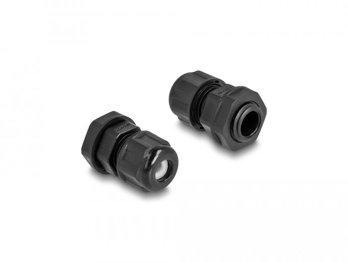 Delock EX Kabelwartel M12 zwart 2 stuks - Delock