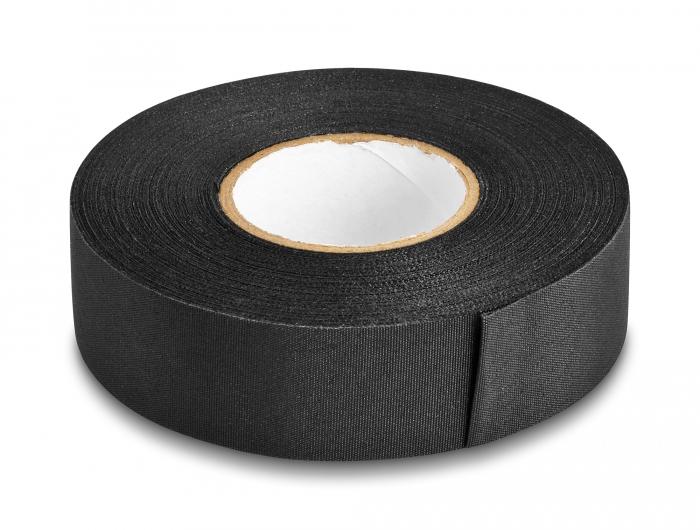 Delock Geweeflint 25 m x 25 mm scheurbestendig zelfklevend zwart - Delock