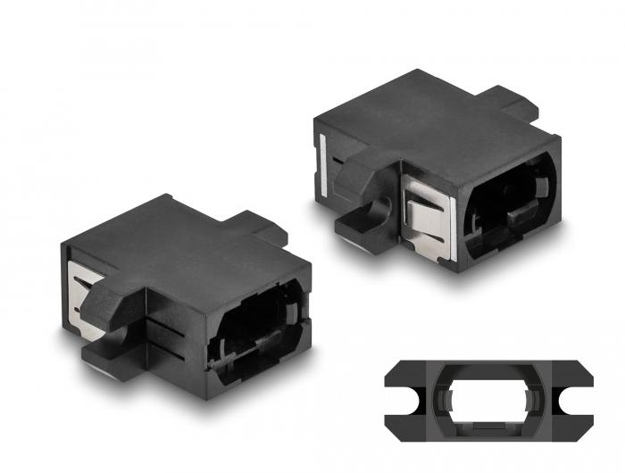 Delock Glasvezelkoppeling MPO-connector op MPO-connector zwart - Delock