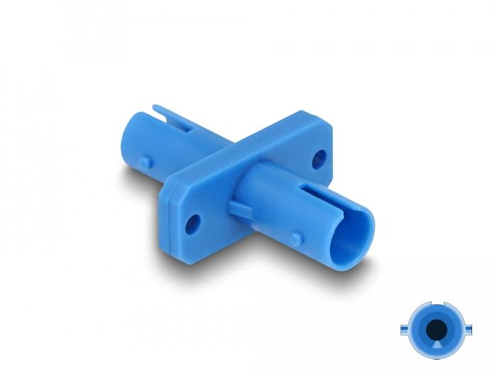 Delock Glasvezelkoppeling ST Simplex Stekker naar ST Simplex Stekker blauw - Delock