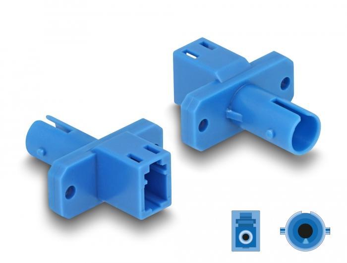 Delock Glasvezel-Hybride-Koppeling LC Simplex Stekker op ST Simplex Stekker blauw - Delock