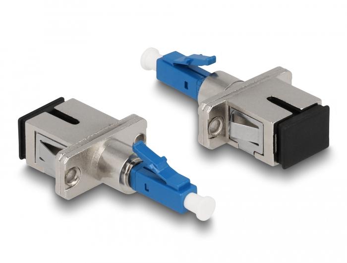 Delock Glasvezel-Hybride-Adapter LC Simplex Stekker naar SC Simplex Stekker blauw - Delock
