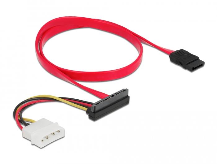 Delock Kabel SATA 6 Gb/s 7-pins connector + Molex 4-pins voedingsconnector > SATA 2 - Delock