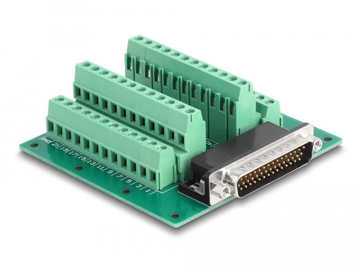 Delock D-Sub HD 44-pins connector naar klemmenblok voor DIN-rail - Delock